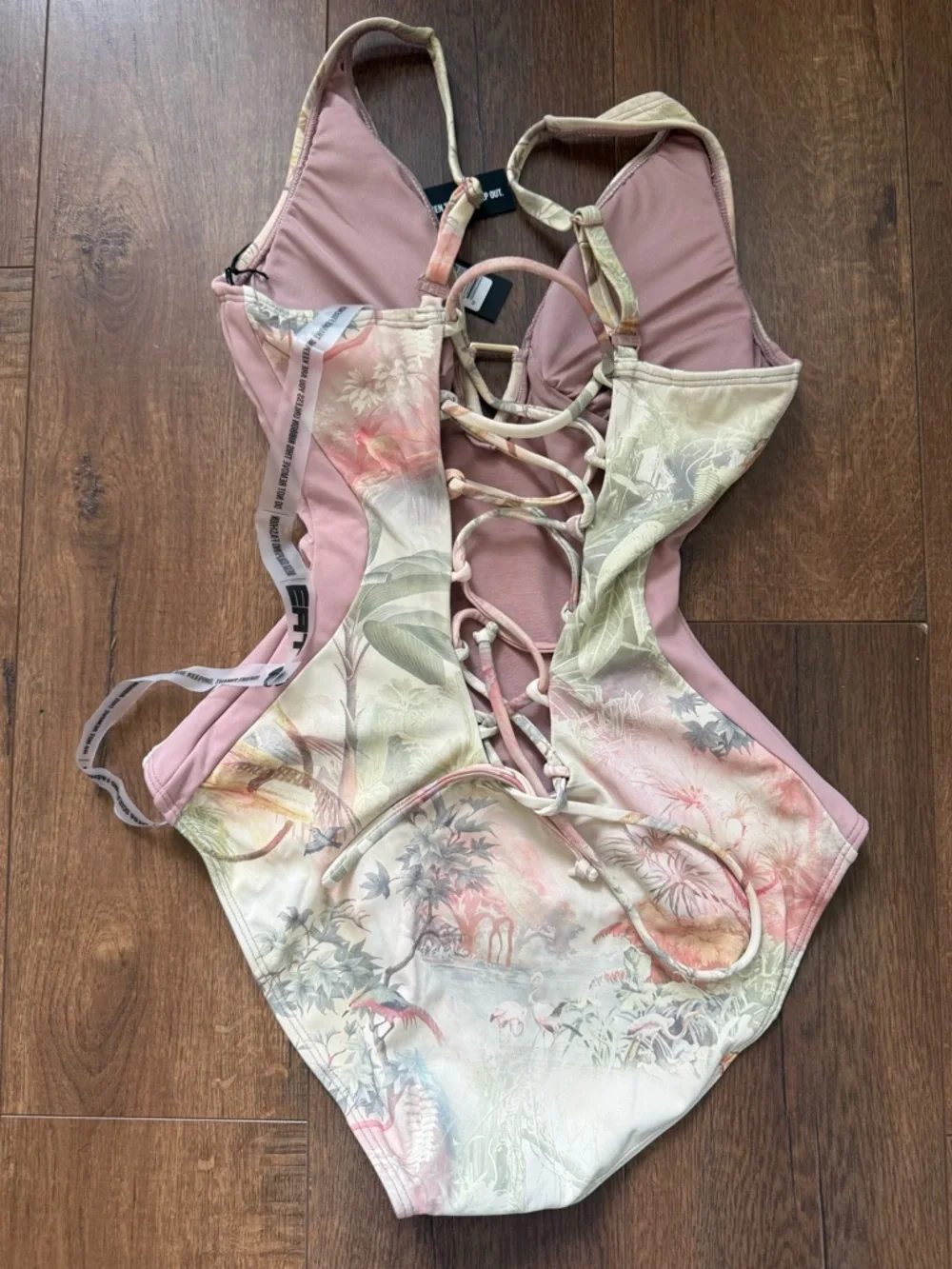 TA3 Plungey Triangle Contour Cheeky One Piece Swimsuit - SMALL - MONKEY ROSE - Picture 3 of 5